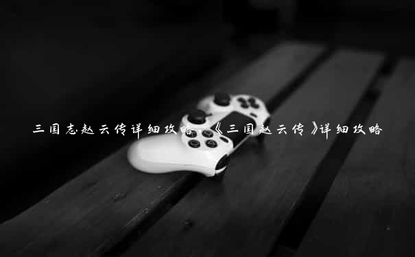 三国志赵云传详细攻略，《三国赵云传》详细攻略